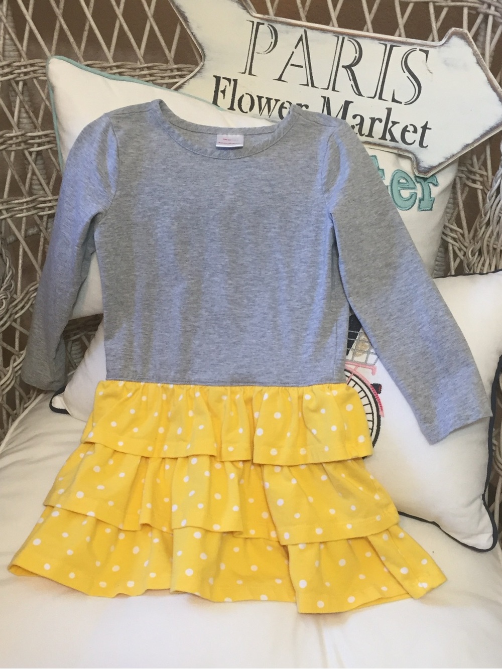 Hanna Andersson Gray and Yellow Dress